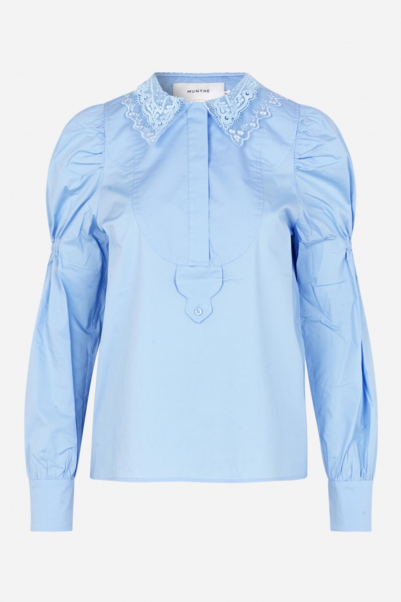 munthe - Puff Sleeve Shirt-NOI BLUE