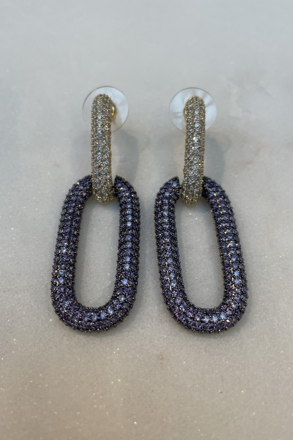 Earrings with strass bi-colors