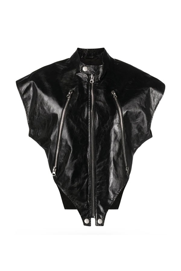Short Sleeve Leather Jacket
